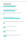 CBSPD Exam &lowbar;&lowbar; 126 Questions And All Correct Answers