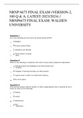 NRNP 6675 FINAL EXAM &lpar;VERSION-2&comma; 100 Q & A&comma; LATEST-2023&sol;2024&rpar; &sol; NRNP6675 FINAL EXAM&colon; WALDEN UNIVERSITY
