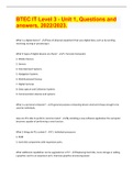 BTEC IT Level 3 - Unit 1&comma; Questions and answers&comma; 2022&sol;2023&period; Document Content and Description Below