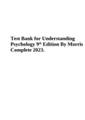 Test Bank for Understanding Psychology 9th Edition By Morris Complete Guide All Chapters 2023&period;