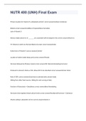 NUTR 400 &lpar;UNH&rpar; Final Exam 2023 WITH CORRECT ANSWERS