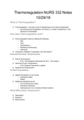 NURS 332 Thermoregulation Course Content 