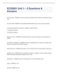 ECS2601 Unit 1 &ndash; 5 Questions & Answers