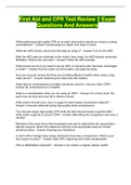 First Aid and CPR Test Review 2 Exam Questions And Answers