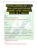 PORTAGE LEARNING A&P 1 101 FINAL EXAM QUESTION AND ANSWERS LATEST UPDATES&Tab;A GRADE 100 &percnt; VERIFIED&period; Question 1