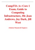 CompTIA A+ Core 1 Exam, Guide to Computing Infrastructure, 10e Jean Andrews, Joy Dark, Jill West (Solution Manual)