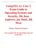 CompTIA A+ Core 2 Exam Guide to Operating Systems and Security, 10e Jean Andrews, Joy Dark, Jill West (Solution Manual)
