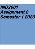 IND2601 Assignment 2 Semester 1 2023
