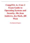 CompTIA A+ Core 2 Exam Guide to Operating Systems and Security, 10e Jean Andrews, Joy Dark, Jill West (Solution Manual with Test Bank)	