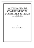 Computational Materials Science An Introduction, 2e June Gunn Lee (Solution Manual)