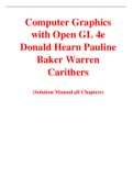 Computer Graphics with Open GL 4e Donald Hearn Pauline Baker Warren Carithers (Solution Manual)