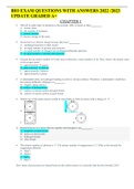 BIO EXAM QUESTIONS WITH ANSWERS 2022 &sol;2023 UPDATE GRADED A&plus;