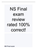 NS Final exam 2023 review rated 100% correct