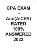 CPA EXAM – Aud(AICPA) RATED 100% ANSWERED 2023