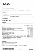 AQA A LEVEL  CHEMISTRY PAPER 1,2 AND 3 JUNE 2022