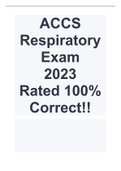 ACCS Respiratory Exam 2023 Rated 100&percnt; Correct
