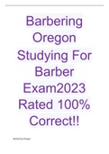 Barbering Oregon(Studying For Barber Exam 2023) Rated 100% Correct!!