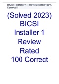  (Solved 2023) BICSI Installer 1 Review Rated 100 Correct