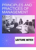 Lecture Notes on Principles and Practices of Management