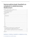 Samenvatting boek Kwaliteit en veiligheid in patiëntenzorg, Wollersheim