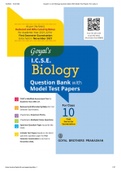 Goyal's I.C.S.E. Biology Question Bank with Model Test Papers for Class 10