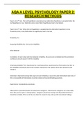 AQA A LEVEL PSYCHOLOGY PAPER 2&colon; RESEARCH METHODS