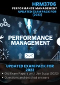 HRM3706 (Updated 2023) Comprehensive Exam Pack for HRM3706 Performance Management with Detailed Answers up until January Supplementary Exam 2023