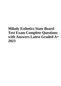 Milady Esthetics State Board Test Exam Complete Questions with Answers Latest Graded A+ 2023