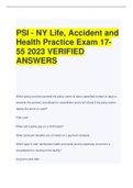 PSI - NY Life&comma; Accident and  Health Practice Exam 17- 55 2023 VERIFIED  ANSWERS