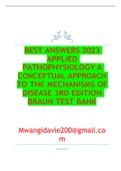 BEST ANSWERS 2023  APPLIED  PATHOPHYSIOLOGY A  CONCEPTUAL APPROACH  TO THE MECHANISMS OF  DISEASE 3RD EDITION  BRAUN TEST BANK