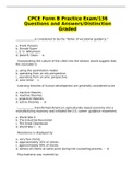 CPCE Form B Practice Exam&sol;136 Questions and Answers&sol;Distinction Graded