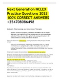 Next Generation NCLEX Practice Questions 2023  100% CORRECT ANSWERS