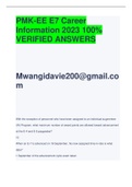 PMK-EE E7 Career  Information 2023 100&percnt;  VERIFIED ANSWERS