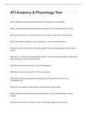 ATI Anatomy & Physiology Test exam 2023 with 100&percnt; correct answers