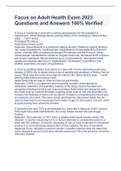Focus on Adult Health Exam 2023 Questions and Answers 100&percnt; Verified