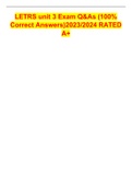 LETRS unit 3 Exam Q&As &lpar;100&percnt; Correct Answers&rpar;2023&sol;2024 RATED A&plus;
