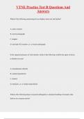 VTNE Practice Test B Questions And  Answers