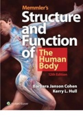 Test bank for memmlers structure and function of the human body 12th edition cohen