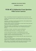 NURS 487 Gi disfunction Exam Questions With Correct Answers