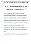 AFST 235 Final Exam Questions and Answers 100&percnt; Solved &vert; Graded A&plus;