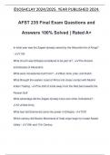 AFST 235 Final Exam Questions and Answers 100&percnt; Solved &vert; Rated A&plus;
