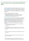 Excel Crash Course Exam from Wall Street Prep 4201 EXAM Questions And Answers&excl;Rated A&plus; Answers