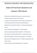 Alattar GI Final Exam Questions and Answers 100&percnt; Solved