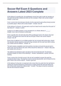 Soccer Ref Exam 8 Questions and Answers Latest 2023 Complete