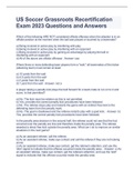 US Soccer Grassroots Recertification Exam 2023 Questions and Answers