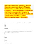 Health Assessment Chapter 5 Mental Status Assessment, Jarvis: Physical Examination and Health Assessment Chapter 4, Jarvis: Physical Examination and Health Assessment Chapter 3, Jarvis: Physical Examination and Health Assessment Chapter 2, Jarvis: Questio