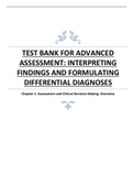 Test Bank for Advanced Assessment; Interpreting Findings and Formulating Differential Diagnoses, 4th
