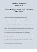Intro to Nursing Concepts Exam 1 Questions 100&percnt; Solved&period;