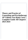Theory and Practice of Counseling and Psychotherapy 10th Edition Test Bank, Corey | Complete Guide 2023