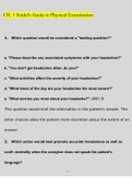 Seidel's Guide to Physical Examination CH. 1  Exams Questions and Answers (2022/2023) (Verified Answers)